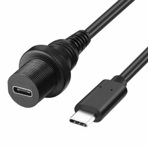 Cables & Connectors |  1M Type C 3.1/Type C 3.0/Type C 2.0 Flush Mount Cable 10Gbps for Dashboard Panel Cables & Connectors Black