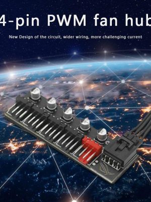 Cables & Connectors |  5 Ports PC Cooling Fan Hub Splitter Speed Controller for 4 Pin PWM Fan Cables & Connectors Cables & Connectors