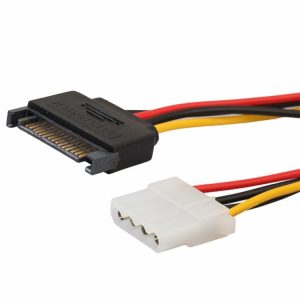 Cables & Connectors |  8 inch SATA 15-Pin Male to 4-Pin Female Power Cable for PCe Riser Cables & Connectors Black+Yellow