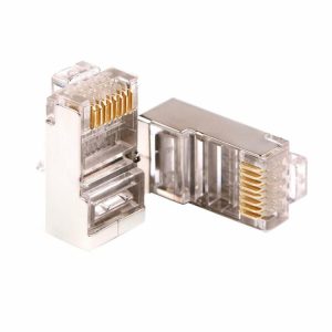 Cables & Connectors |  Cat6 Crystal RJ45 Modular Network Cable Connector Adapter w/Metal Shield Cables & Connectors Cables & Connectors