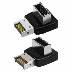 Cables & Connectors |  Front Type-C USB Internal Header Adapter USB 3.1 Type-E 90 Degree Converter Cables & Connectors Black