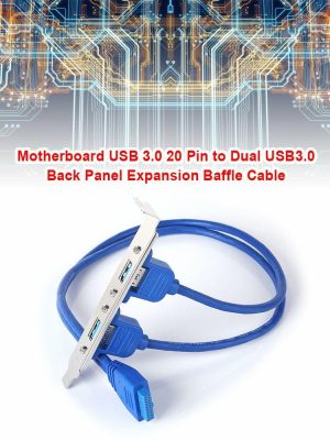 Cables & Connectors |  Motherboard USB 3.0 20 Pin to Dual USB3.0 Back Panel Expansion Baffle Cable Cables & Connectors Blue