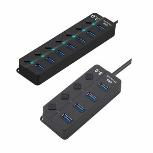 Cables & Connectors |  Powered USB 3.0 Hub Splitter with Individual Power Switches for Computer Cables & Connectors Cables & Connectors