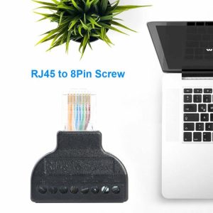 Cables & Connectors |  RJ45 Ethernet Male to 8 Pin AV Screw Terminal Adapter for Cat7 Cat6 Cat5 Cables & Connectors Black