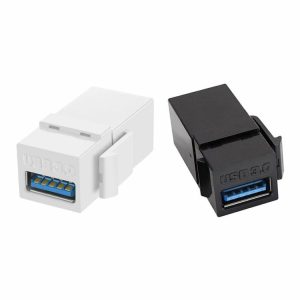 Cables & Connectors |  USB 3.0 Keystone Jack Inserts Female to Female Connector for Wall Plate Outlet Cables & Connectors Black/White