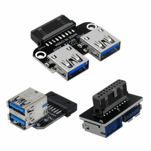 Cables & Connectors |  USB 3.0 Motherboard Adapter USB 3.0 19 20 Pin Female to Dual USB 3.0 Female Cables & Connectors Cables & Connectors