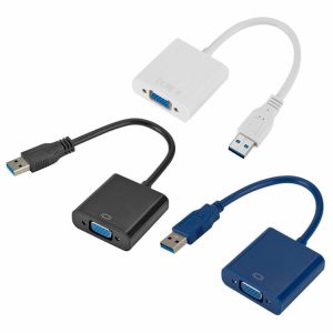 Cables & Connectors |  USB 3.0 to VGA Video Display Adapter 1080P Multi-Display External Converter Cables & Connectors Black/White