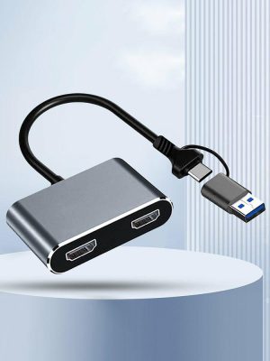 Cables & Connectors |  USB 3.0 Type-C To Dual HD HDMI-Compatible Adapter 5Gbps for Desktop Phone Tablet Cables & Connectors Cables & Connectors