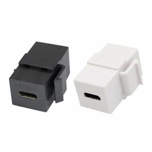 Cables & Connectors |  USB 3.1 Type C Keystone Female to Female Jack Coupler Inserts Socket Cable Port Cables & Connectors Black/White