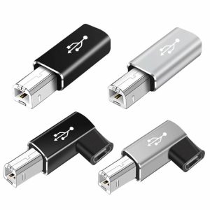 Cables & Connectors |  USB C Female to USB B Male Adapter for Printer MIDI Controller Keyboard Cables & Connectors Black/Grey