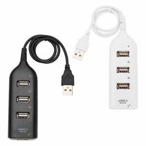 Cables & Connectors |  USB Hub 5Mbps High Speed Multi USB 2.0 Adapter Expander 4 Port Splitter Cables & Connectors Black