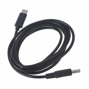 Cables & Connectors |  USB Type C PD Charger to 4.5×3.0 DC Plug Charging Cable for HP Laptop 1.5m Cables & Connectors Black