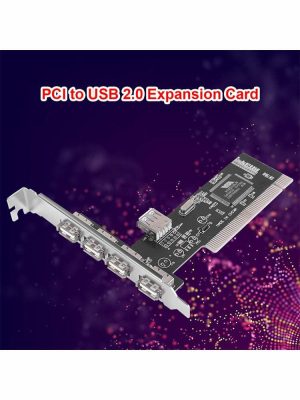 Expansion Card |  4 Ports USB PCI Controller Cards 480Mb/s PCI to USB 2.0 Expansion Card Computer & Office Expansion Card