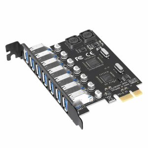 Expansion Card |  7-Port USB 3.0 PCIe Expansion Card 5Gbps USB 3.0 Front Controller Adapter Card Computer & Office Expansion Card