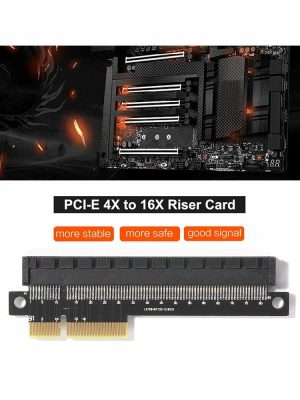 Expansion Card |  Desktop PCI-E 4X to 16X Adapter Card PCI-E 4X Male to Female Port Converter Computer & Office Black