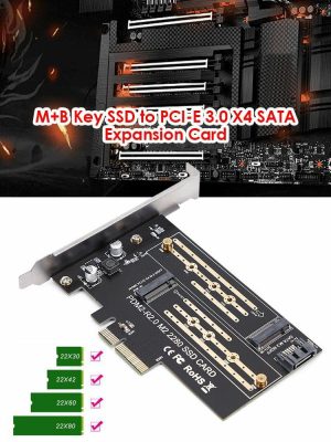 Expansion Card |  M.2 NVME to PCIE Adapter M+B Key SSD to PCI-E 3.0 X4 SATA Expansion Card Computer & Office Expansion Card