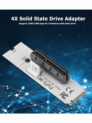 Expansion Card |  M.2 to PCI-E 4X Riser Card M2 Key to X4 Adapter Converter with LED Computer & Office Expansion Card