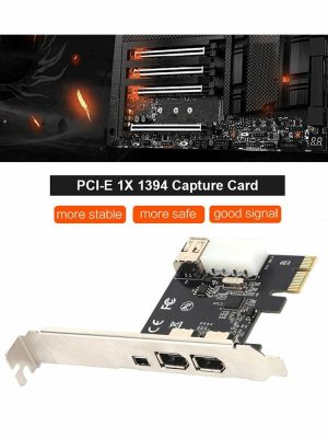 Expansion Card |  PCI-E 1X to 16X 1394 DV Video Capture Card with 6 Pin to 4 Pin Adapter Card Computer & Office Expansion Card