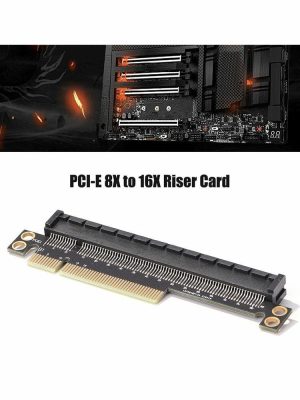 Expansion Card |  PCI-E 8X to PCI-E 16X Adapter Desktop Motherboard PCIe 8X 16X Riser Card Computer & Office Black