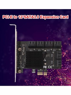 Expansion Card |  SA3112J PCIE Adapter 12 Port 6Gbps PCI-Express X1 SATA 3.0 Expansion Card Computer & Office Expansion Card