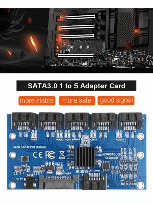 Expansion Card |  SATA Expansion Card 1 to 5 Port SATA3.0 Motherboard 6Gbps Riser Hub Adapter Computer & Office Expansion Card