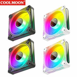 Fans & Cooling |  DM1 5V 3PIN ARGB 12V 4PIN PWM 120mm Luminous PC Computer Case Fan Computer & Office Black/White