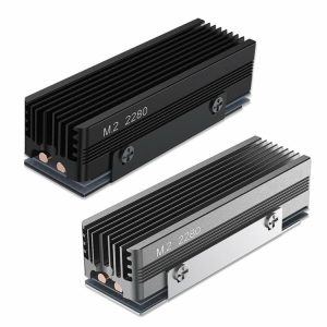 Fans & Cooling |  M.2 SSD Heatsink 2 Copper Heat Pipes Aluminum Cooler with Thermal Silicone Pad Computer & Office Black/Grey