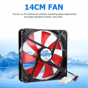 Internal Accessories |  140mm 4 Pin Silent PC Case Cooling Fan CPU Cooler 12V Radiator Heatsink Computer & Office Internal Accessories