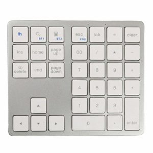 Mouse & Keyboards |  2.4G Bluetooth-Compatible Numeric Keypad USB Rechargeable 35 Keys for Data Entry Computer & Office Dark Gray/Silver White