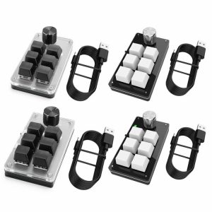 Mouse & Keyboards |  6 Key 1 Knob Programming Macro Custom Knob Keyboard RGB Mechanical Gaming Keypad Computer & Office Black/White