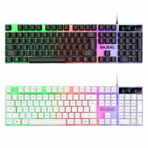 Mouse & Keyboards |  Backlit Keyboard 1.5m Cable Mechanical Keyboard for Computer Laptop for PC Gamer Computer & Office Black/White