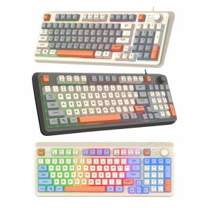 Mouse & Keyboards |  K82 Gamer Keypad RGB Light Hot-Swap Keyboard 94 Keys for Notebook Laptop Desktop Computer & Office Bees/Shimmer/Lake Light Blue