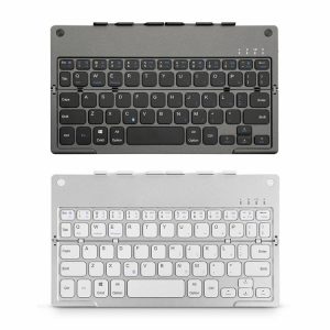 Mouse & Keyboards |  Mini Keyboard 3.7V Folding Keyboard Bluetooth-compatible for Phone Laptop Tablet Computer & Office Grey Black