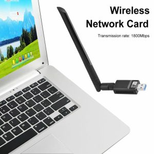 Networking |  1800Mbps USB3.0 WiFi 6 Adapter Dongle Dual Band 5GHz 2.4GHz Network Card Computer & Office Networking