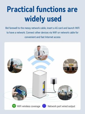 Networking |  4G LTE WiFi Router 300Mbps 3 RJ45 with SIM Card Slot Internal Antenna Modem Computer & Office Networking