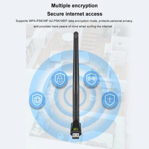 Networking |  650Mbps Wireless Dongle Network Card USB WiFi Adapter Receiver External Antenna Computer & Office Networking