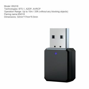 Networking |  KN318 Wireless Bluetooth-compatible 5.1 Receiver 3.5mm Jack for Car Music Audio Computer & Office Networking