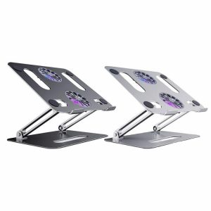 Notebook Accessories |  Adjustable Laptop Stand with Cooling Fan Notebook Bracket Lifting Holder Computer & Office Grey