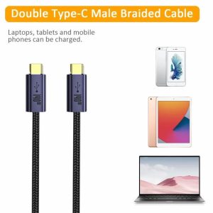 Notebook Accessories |  Braided Wire 10Gbps 140W USB2.0 PD3.1 Type-C to Type-C Fast Charger Cable Computer & Office Notebook Accessories