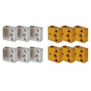 Office Electronics |  6pcs Heater Block for MK7 MK8 Extruder Ender 3 / CR-10S 3D Printer Computer & Office Gold/Silver