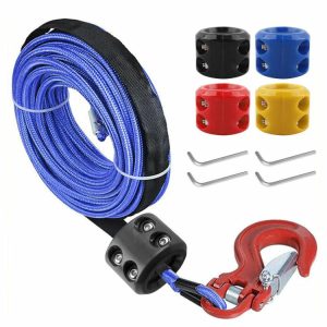 Storage |  Rubber Winch Stopper Protects Towing Hook Winch Mount Stop Rope Line Cable Saver Computer & Office Black/Blue/Yellow/Red