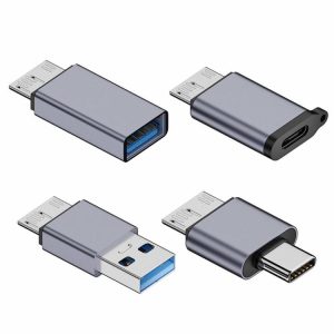 Storage |  USB-A/Type-C To Micro B HDD Adapter 10Gbps High-speed 7.5W for Hard Drive Cable Computer & Office Silver