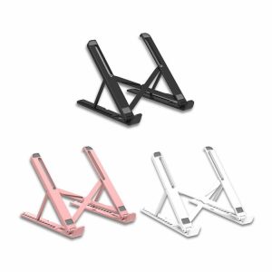 Tablets Accessories |  Foldable Holder Adjustable Tablet Stand Bracket for Laptop Mobile Phone Computer & Office Black/Pink