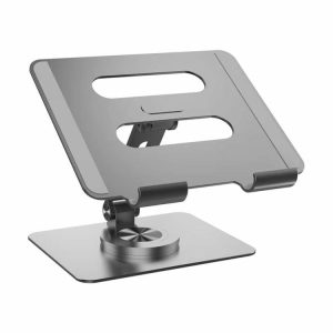 Tablets Accessories |  Rotary Laptop Bracket Portable Laptop Base Aluminum Alloy Adjustable Accessories Computer & Office Silver