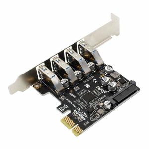 Expansion Card |  4 Port PCIe USB 3.0 HUB Adapter USB3 PCIe Controller Converter 5Gbps for Desktop Computer & Office Expansion Card