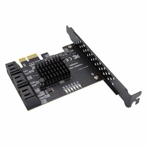 Expansion Card |  6 Port SATA III PCIe Card 6Gbps SATA 3.0 to PCI-e 1X Adapter with Bracket Computer & Office Expansion Card