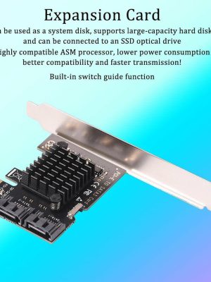 Expansion Card |  Desktop Computer PCI-E 1x to SATA3.0 2 Port Riser 6Gbps PCI Express Adapter Computer & Office Expansion Card