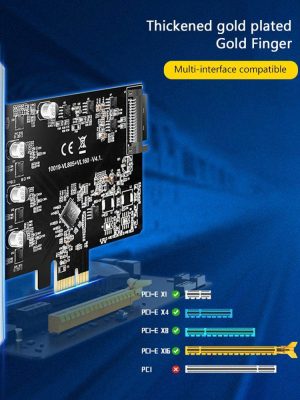 Expansion Card |  KC019 PCIE to Type-C USB 3.1 Expansion Card Adapter Docking Station Computer & Office Black